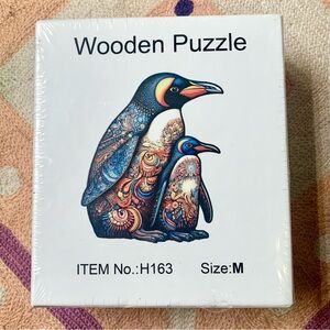 BRAND NEW SEALED Colorful Penguin Wooden Jigsaw Puzzle, size M